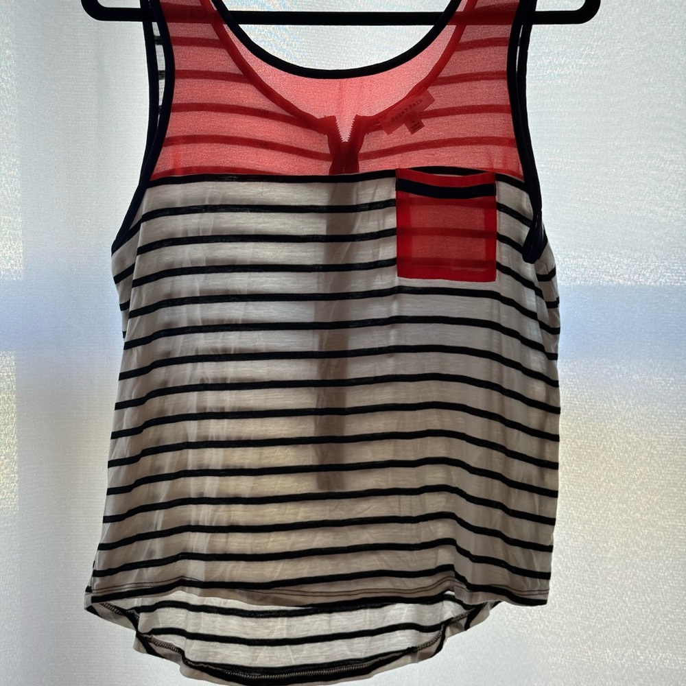 Black and White Sheer Crop Tank Top